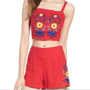 BP I Embroidered Corset Crop Top